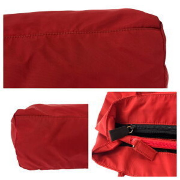 PRADA Tessuto triangle red nylon Tote Bag - Picture 5 of 9